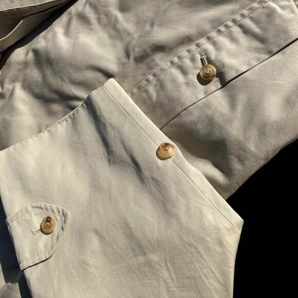 Burberry London Men's Classic Tan Beige Nova Check Trench Coat Size L XL - Picture 2 of 14